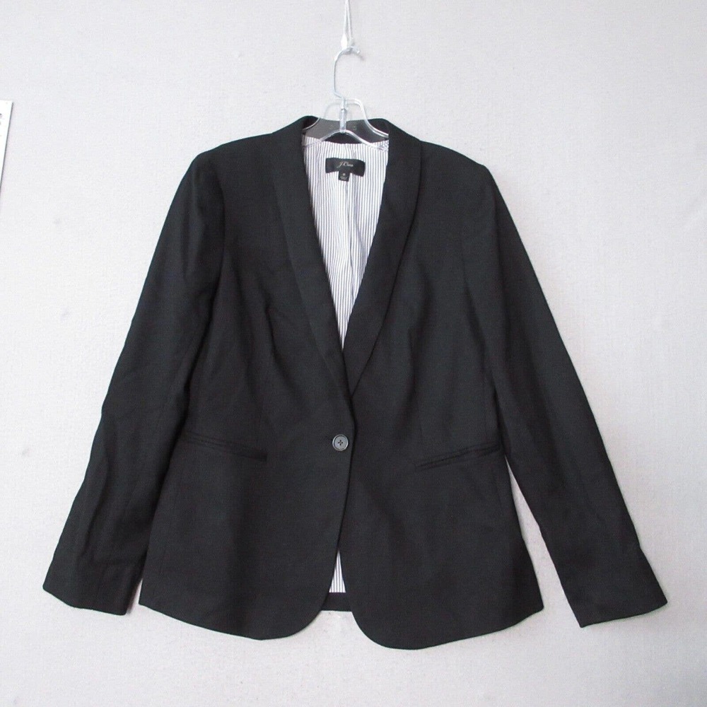 J Crew Parke Black Wool Flannel Blazer